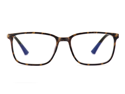 Men's Newport, square, brown, demi, pattern, professional, blue light blocking glasses and frames.
