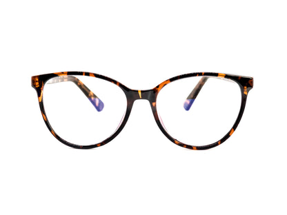 Savannah, cat eye, fashionable, designer, demi, brown, women's blue light blocking frames and glasses.