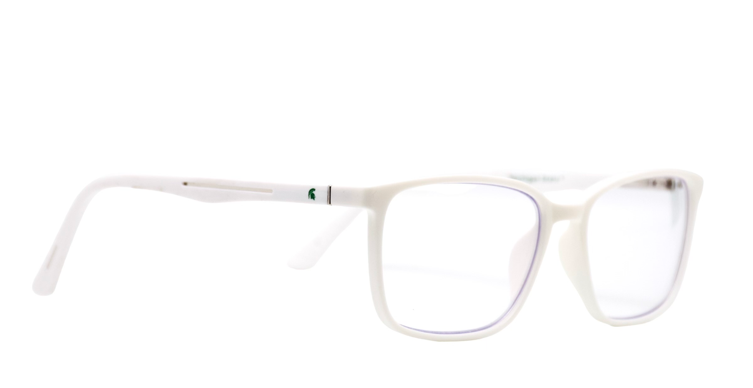 Front view of custom white and green frames created for Michigan State Esports